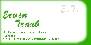 ervin traub business card